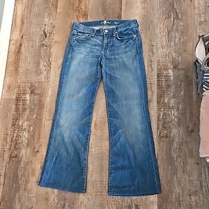 7 For All Mankind Dojo medium washed denim wide leg jeans size 27